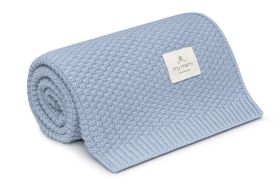 Decke aus 100 % natürlicher Merinowolle, Babyblau