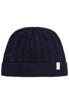 Leevje - Strickmütze aus Merinowolle - navy