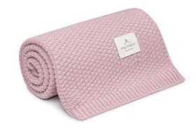 Decke aus 100% Merinowolle Rosa