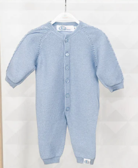 Merinowolle Baby Overall Blau - 62 - 3 mon