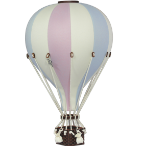 Deko Heißluftballon- Large pastell-hellblau/vanille/altrosa