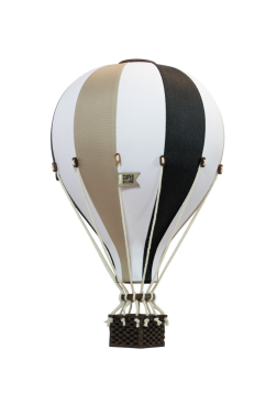 Deko Heißluftballon-medium beige/weiß/schwarz