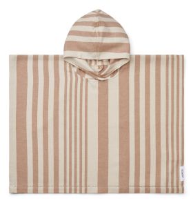 Roomie Poncho Stripe: Tuscany Rose/Sandy