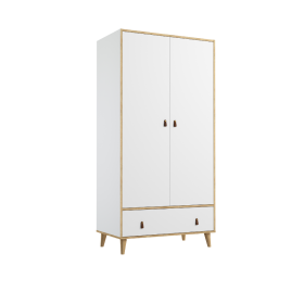 Schrank New York - weiß & Eiche