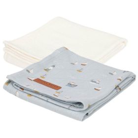 Musselintuch Swaddles 70 x 70 Sailors Bay Blue/Pure Soft White