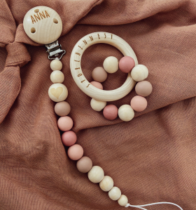 Schnullerkette mit Wunschname "Anna"