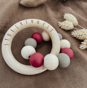 Beißring aus Holz und Silikon "Noah"