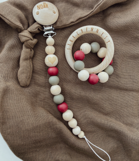 Schnullerkette mit Wunschname "Noah"