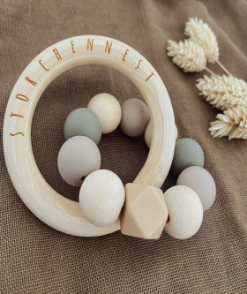 Beißring aus Holz und Silikon "Simon"