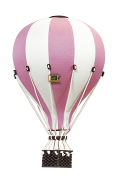 Deko Heißluftballon- medium  altrosa/weiß