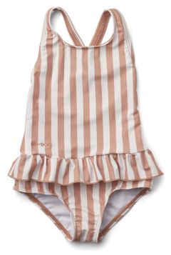 Amara Badeanzug Stripe: Dusty Coral/Creme De La Creme