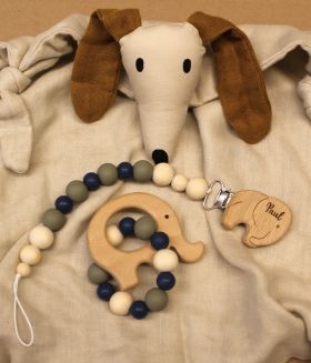 Schnullerkette mit Beißring im Set "Paul"