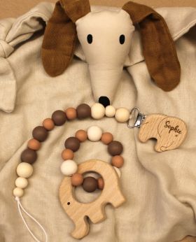 Schnullerkette mit Beißring im Set "Sophie"