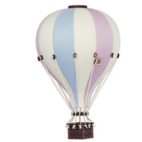 Deko Heißluftballon- medium  pastell-hellblau/vanille/altrosa