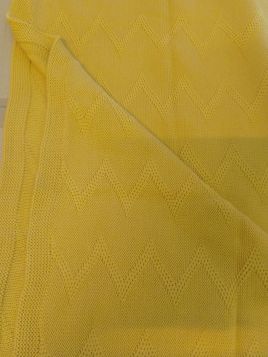Strickdecke aus Bio-Baumwolle-Ockergelb