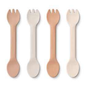 2 in 1 Besteck Liewood 4er Set - Rose