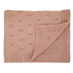 Strickdecke aus Bio-Baumwolle-Mandel